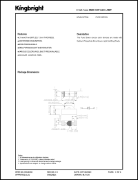 APJA2107PGC datasheet: 2.1 x 0.7 mm SMD chip LED lamp. Pure green (peak wavelength 565 nm). Lens type water clear. APJA2107PGC