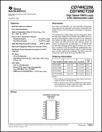 CD54HCT259F3A datasheet:  HIGH SPEED CMOS LOGIC 8-BIT ADDRESSABLE LATCH CD54HCT259F3A