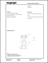 APL3015SF4C datasheet: In ra-red emitting diode. 3.0 x 1.5 mm SMT LED. Lens type water clear. APL3015SF4C