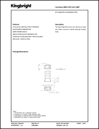 APT1608SRCPRV datasheet: 1.6 x 0.8 mm SMD chip LED lamp. Super bright red (peak wavelength 660 nm). Lens type water clear. APT1608SRCPRV