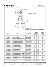 APT2012SEC datasheet: 2.0 x 1.2 mm SMD chip LED lamp. Super bright orange. Lens type water clear. APT2012SEC