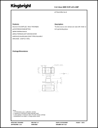 APTR3216PBC datasheet: 3.2 x 1.6 mm SMD chip LED lamp. Blue (peak wavelength 468 nm). Lens type water clear. APTR3216PBC