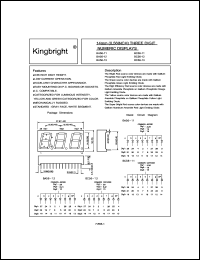 BA56-12HWA datasheet: 14mm (0.56INCH) three digit numeric displays. Bright red. BA56-12HWA