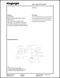 BL0508-09-73 datasheet: 22 mm x 22 mm LED cluster. Super bright red (peak wavelength 660 nm), super bright green (peak wavelength 565 nm). Lens type water clear. BL0508-09-73