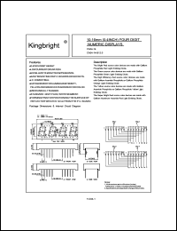 CA04-11SRWA datasheet: 10.16 mm (0.41 inch) four digit numeric display. Super bright red. CA04-11SRWA