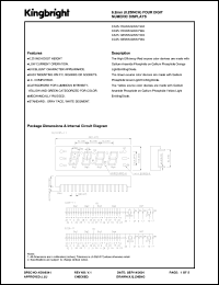 CA25-11EWA datasheet: 6.2 mm (0.25 inch) four digit numeric display. High efficiency red. CA25-11EWA