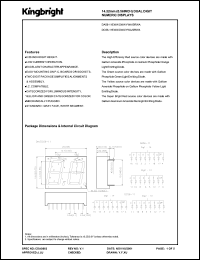 DA56-11GWA datasheet: 14.22 mm (0.56 inch) dual digit numeric display. Green. DA56-11GWA