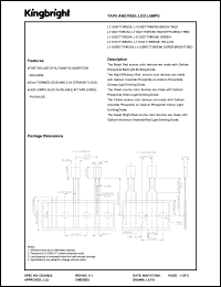 L113HDTTNR254 datasheet: Tape and reel LED lamp. Bright red. Lens type red diffused. L113HDTTNR254