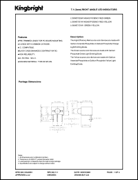 L130WDT/EYW datasheet: T-1 (3mm) right angle LED indicator. High efficiency red, yellow. Lens type white diffused. L130WDT/EYW