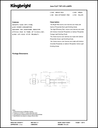 L13GD datasheet: 2mm lat top LED lamp. Green. Lens type green diffused. L13GD