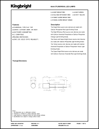 L1413HDT datasheet: 4mm cylindrical LED lamp. Bright red. Lens type red diffused. L1413HDT