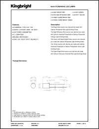 L1413SGDL datasheet: 4mm cylindrical LED lamp. Super bright green. Lens type green diffused. L1413SGDL