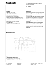 L59EYW datasheet: T-1 3/4 (5mm) bi-polar and bi color indicator lamp. High efficiency red, yellow. Lens type white diffused. L59EYW