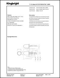 L5LEGW12.3S datasheet: T-1 3/4 (5mm) bi-color indicator lamp. High efficiency red, green. Lens type white diffused. L5LEGW12.3S