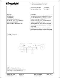 L63GT datasheet: T-1 3/4 (5mm) solid state lamp. Green. Lens type green transparent. L63GT