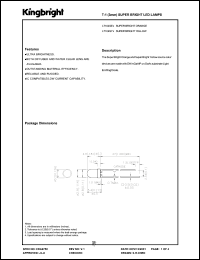 L7104SYD datasheet: T-1 (3 mm) super bright LED lamp. Super bright yellow. Lens type orange diffused. L7104SYD