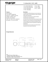 L7113YC datasheet: T-1 3/4 (5 mm) solid state lamp. Yellow. Lens type water clear. L7113YC