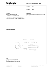 L7113PBC datasheet: T-1 3/4 (5 mm) solid state lamp. Blue. Case-color water clear. L7113PBC