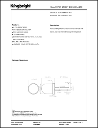 L813SRC/E datasheet: 10 mm super bright big LED lamp. Super bright red. Lens type water clear. L813SRC/E