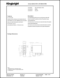 L914CK/4YD datasheet: 2 x 3 mm quad-level LED indicator. Yellow. Lens type yellow diffused. L914CK/4YD