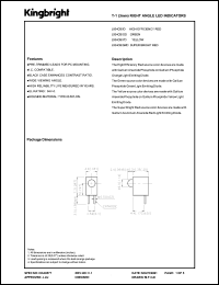 L934CB/GD datasheet: T-1 (3 mm) right angle LED indicator. Green. Lens type green diffused. L934CB/GD