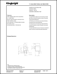 L934EW/SRD datasheet: T-1 (3 mm) right angle LED indicator. Super bright red. Lens type red diffused. L934EW/SRD