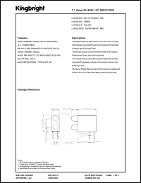 L934GE/2ID datasheet: T-1 (3 mm) bi-level LED indicator. High efficiency red. Lens type red diffused. L934GE/2ID