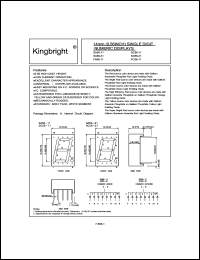 SA56-11HWA datasheet: 14 mm (0.56 inch) single digit numeric display. Bright red. SA56-11HWA