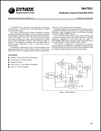 MAS7001CD datasheet: Radiation hard 512 x 9 bit FIFO MAS7001CD