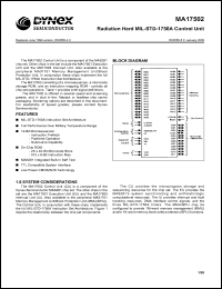 MAS17502LB datasheet: Radiation hard MIL-STD-1750A control unit MAS17502LB