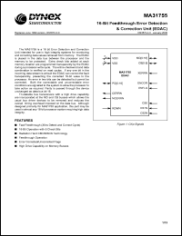 MAS31755FE datasheet: 16-bit feedthrough error detection & correction unit (EDAC) MAS31755FE