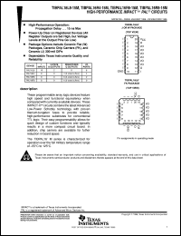 TIBPAL16R4-15MJ datasheet:  HIGH-PERFORMANCE IMPACT(TM) PAL(R) CIRCUITS TIBPAL16R4-15MJ