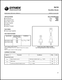 SV1020K datasheet: 2000V rectifier diode SV1020K