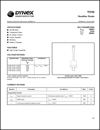 TV3020M datasheet: 2000V rectifier diode TV3020M