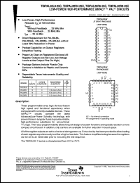 TIBPAL20L8-25CFN datasheet:  LOW-POWER HIGH-PERFORMANCE IMPACT(TM) PAL(R) CIRCUITS TIBPAL20L8-25CFN