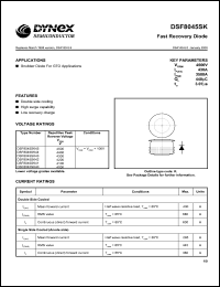 DSF8045SK42 datasheet: 4200V fast recovery diode DSF8045SK42