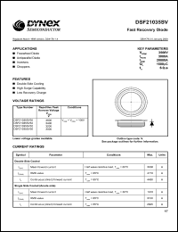 DSF21035SV34 datasheet: 3400V fast recovery diode DSF21035SV34