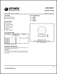 DS2106SY38 datasheet: 3800V rectifier diode DS2106SY38