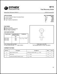 MF70-1200 datasheet: 1200V fast recovery diode MF70-1200