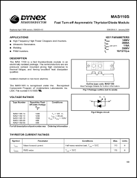 MAS110S12 datasheet: 1200V fast turn-off asymmetric thyristor/diode module MAS110S12