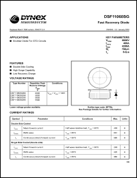 DSF11060SG60 datasheet: 6000V fast recovery diode DSF11060SG60