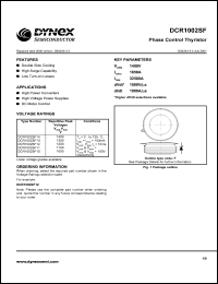 DCR1002SF12 datasheet: 1200V phase control thyristor DCR1002SF12