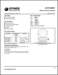 DCR1008SF36 datasheet: 3600V phase control thyristor DCR1008SF36