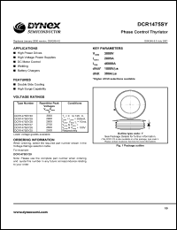 DCR1475SY28 datasheet: 2800V phase control thyristor DCR1475SY28