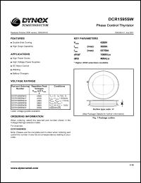 DCR1595SW42 datasheet: 4200V phase control thyristor DCR1595SW42