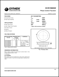 DCR1596SW52 datasheet: 5200V phase control thyristor DCR1596SW52