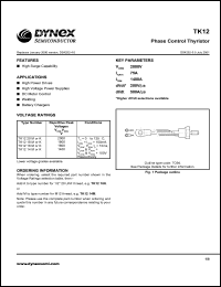 TK1220K datasheet: 2000V phase control thyristor TK1220K
