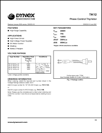 TK1218K datasheet: 1800V phase control thyristor TK1218K