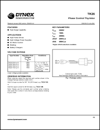 TK2620M datasheet: 1000V phase control thyristor TK2620M
