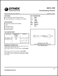 DK1306FWM datasheet: 600V fast switching thyristor DK1306FWM